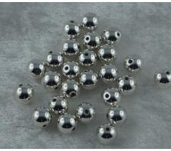 25 Perlen 8mm silber